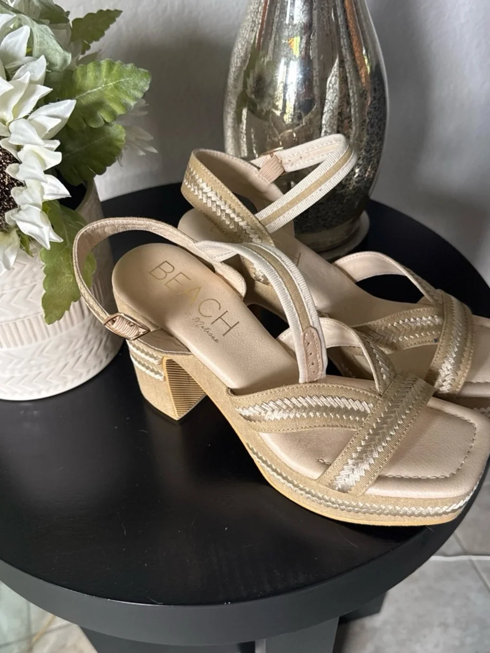 by Matisse Sand Beige Slingback Platform Sandals